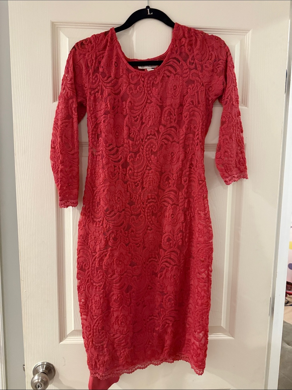Jessica Simpson Red Lace Midi Dress